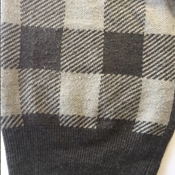Dockers Men Crew Neck Sweater Check Houndstooth Print Med Grey Taupe - Picture 7 of 15